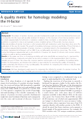 Cover page: A quality metric for homology modeling: the H-factor