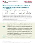 Cover page: Markers of kidney tubule function and risk of cardiovascular disease events and mortality in the SPRINT trial