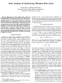 Cover page: Noise Analysis of Closed-Loop Vibratory Rate Gyros