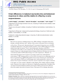 Cover page: Strain differences in maternal neuroendocrine and behavioral responses to stress and the relation to offspring cocaine responsiveness