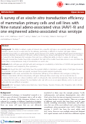 Cover page: A survey of ex vivo/in vitro transduction efficiency of mammalian primary cells and cell lines with Nine natural adeno-associated virus (AAV1-9) and one engineered adeno-associated virus serotype