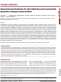 Cover page: Assessing mechanisms for microbial taxa and community dynamics using process models.