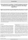 Cover page: Neurochemical correlates of rapid treatment response to electroconvulsive therapy in patients with major depression