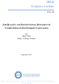 Cover page: JOB QUALITY AND INSTITUTIONAL DYNAMICS OF COMPETITION IN POSTFORDIST CAPITALISM