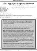 Cover page: Gender Differences in CDC Guideline Compliance for  STIs in Emergency Departments