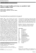 Cover page: Effects of sample handling and storage on quantitative lipid analysis in human serum