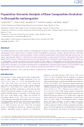 Cover page: Population Genomic Analysis of Base Composition Evolution in Drosophila melanogaster