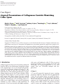 Cover page: Atypical Presentations of Collagenous Gastritis Mimicking Celiac Sprue.