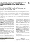 Cover page: The Patient Care Ownership Scale: External Validation of an Instrument that Measures Patient Care Ownership Among Internal Medicine Trainees—a Multi-Institutional Study