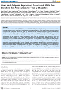 Cover page: Liver and Adipose Expression Associated SNPs Are Enriched for Association to Type 2 Diabetes