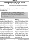 Cover page: Posterior Reversible Encephalopathy Syndrome Presenting as Stroke Mimic