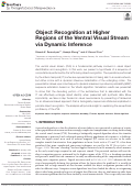 Cover page: Object Recognition at Higher Regions of the Ventral Visual Stream via Dynamic Inference