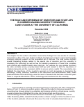 Cover page: The Role and Experience of Inventors and Start-ups in Commercializing University Research: Case Studies at the University of California