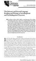 Cover page: The Internet and Second Language Reading and Writing as Sociolinguistic and Psycholinguistic Processes