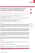 Cover page: Pro-inflammatory and pro-resolving lipid mediators of inflammation in HIV: effect of aspirin intervention