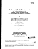 Cover page: Environmental Health-Risk Assessment for Tritium Releases at the National Tritium Labeling Facility at Lawrence Berkeley National Laboratory