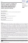 Cover page: Growth in narrative retelling and inference abilities and relations with reading comprehension in children and adolescents with autism spectrum disorder