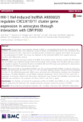 Cover page: HIV-1 Nef-induced lncRNA AK006025 regulates CXCL9/10/11 cluster gene expression in astrocytes through interaction with CBP/P300