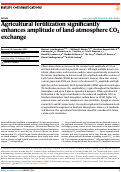 Cover page: Agricultural fertilization significantly enhances amplitude of land-atmosphere CO2 exchange.