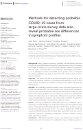 Cover page: Methods for detecting probable COVID-19 cases from large-scale survey data also reveal probable sex differences in symptom profiles