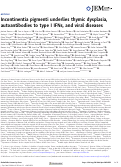 Cover page: Incontinentia pigmenti underlies thymic dysplasia, autoantibodies to type I IFNs, and viral diseases.