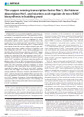 Cover page: The copper-sensing transcription factor Mac1, the histone deacetylase Hst1, and nicotinic acid regulate de novo NAD+ biosynthesis in budding yeast