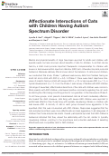 Cover page: Affectionate Interactions of Cats with Children Having Autism Spectrum Disorder