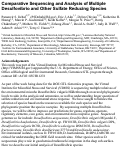 Cover page: Comparative Sequencing and Analysis of Multiple Desulfovibrio and Other Sulfate Reducing Species