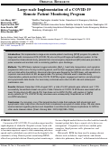 Cover page: Large-scale Implementation of a COVID-19 Remote Patient Monitoring Program