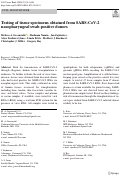 Cover page: Testing of tissue specimens obtained from SARS-CoV-2 nasopharyngeal swab-positive donors.