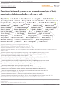 Cover page: Functional informed genome‐wide interaction analysis of body mass index, diabetes and colorectal cancer risk