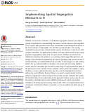 Cover page: Implementing Spatial Segregation Measures in R