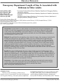 Cover page: Emergency Department Length of Stay Is Associated with Delirium in Older Adults