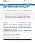 Cover page: Building Immigration-Informed, Cross-Sector Coalitions: Findings from the Los Angeles County Health Equity for Immigrants Summit.