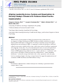 Cover page: Aligning Leadership Across Systems and Organizations to Develop a Strategic Climate for Evidence-Based Practice Implementation