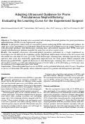 Cover page: Adopting Ultrasound Guidance for Prone Percutaneous Nephrolithotomy: Evaluating the Learning Curve for the Experienced Surgeon