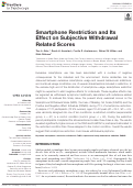 Cover page: Smartphone Restriction and Its Effect on Subjective Withdrawal Related Scores