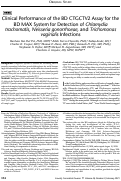 Cover page: Clinical Performance of the BD CTGCTV2 Assay for the BD MAX System for Detection of Chlamydia trachomatis, Neisseria gonorrhoeae, and Trichomonas vaginalis Infections