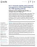 Cover page: Kv1.1 channels regulate early postnatal neurogenesis in mouse hippocampus via the TrkB signaling pathway.