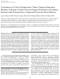 Cover page: Correlation of a novel noninvasive tissue oxygen saturation monitor to serum central venous oxygen saturation in pediatric patients with postoperative congenital cyanotic heart disease.