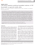 Cover page: CSF protein biomarkers predicting longitudinal reduction of CSF β-amyloid42 in cognitively healthy elders