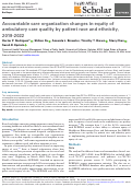 Cover page: Accountable care organization changes in equity of ambulatory care quality by patient race and ethnicity, 2019-2022.