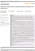 Cover page: Opioid prescription patterns among radiation oncologists in the United States