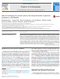 Cover page: Optical techniques for remote and in-situ characterization of particles pertinent to GEOTRACES