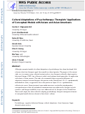 Cover page: Cultural Adaptations of Psychotherapy: Therapists’ Applications of Conceptual Models With Asians and Asian Americans