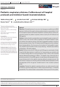 Cover page: Pediatric respiratory distress: California out-of-hospital protocols and evidence-based recommendations.