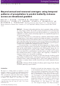 Cover page: Beyond annual and seasonal averages: using temporal patterns of precipitation to predict butterfly richness across an elevational gradient