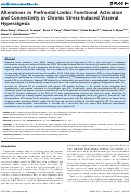 Cover page: Alterations in Prefrontal-Limbic Functional Activation and Connectivity in Chronic Stress-Induced Visceral Hyperalgesia