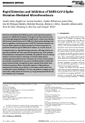 Cover page: Rapid Detection and Inhibition of SARS-CoV-2-Spike Mutation-Mediated Microthrombosis.