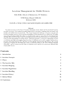Cover page: Location Management for Mobile Devices